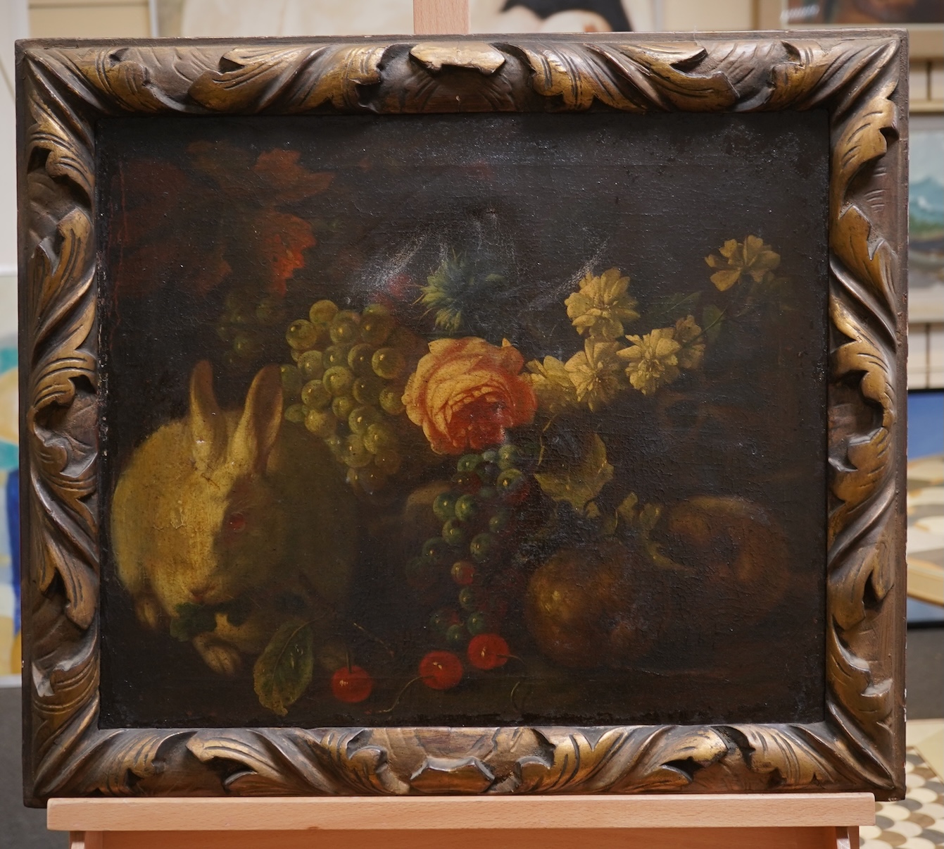 Circle of Franz Werner von Tamm, German (1658–1724), Flowers, fruit, birds and a white rabbit